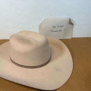 Cream Western Cowboy Hat with Wide Brim